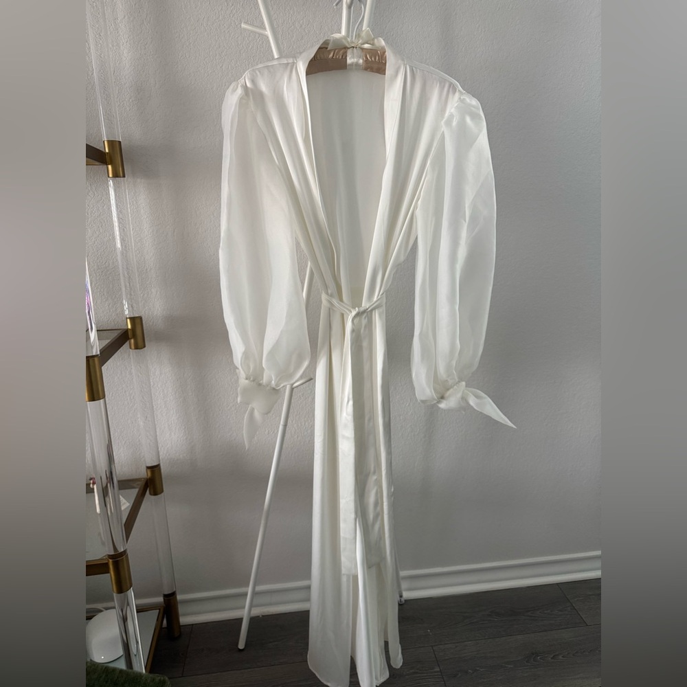 Melanie long bridal silk robe
